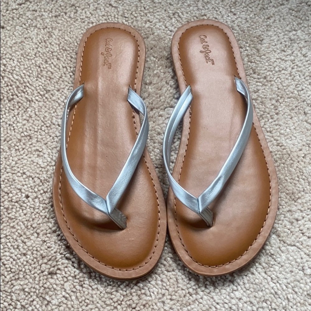 Cat & Jack Silver Leather Sandals